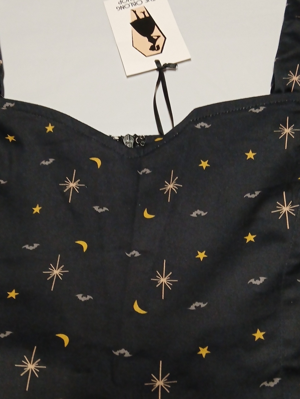 Oblong Box Shop Prudence Halloween Treat Mini Dress w/ Pockets Size M Pinup Goth - Picture 7 of 14